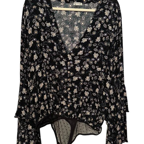 NWT - Free People Intimately Body Suit Black Floral Size: XS - Picture 4 of 6